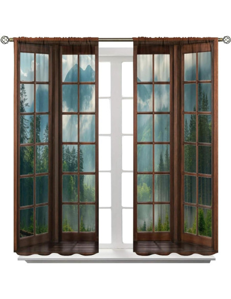 Cortinas Opacas ShiTingYu 2 Paneles 53x160 cm Paisaje Cortinas Opacas ShiTingYu 2 Paneles 53x160 cm Paisaje