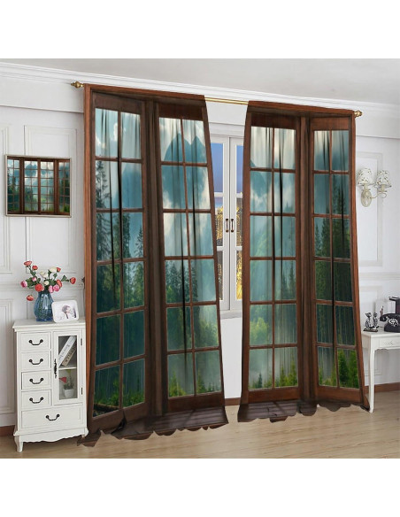 Cortinas Opacas ShiTingYu 2 Paneles 53x160 cm Paisaje Cortinas Opacas ShiTingYu 2 Paneles 53x160 cm Paisaje