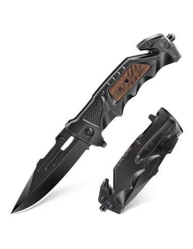 Cuchillo de bolsillo SRISE JL-PN-001 plegable 22.86 cm negro