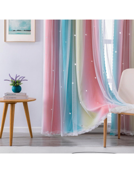 Cortina Opaca XiDi Arcoíris para Niños Rosa Azul 52x72 cm Cortina Opaca XiDi Arcoíris para Niños Rosa Azul 52x72 cm
