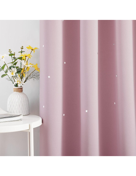 Cortina Oscurecedora NICETOWN Rosa Bebé 86x114 cm Estrellas Cortina Oscurecedora NICETOWN Rosa Bebé 86x114 cm Estrellas