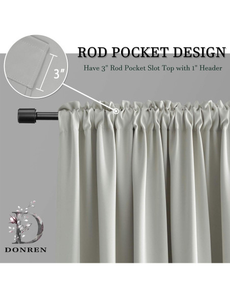 Cortinas Cortas DONREN 52x76 cm Opacas Gris Claro 2 Paneles Cortinas Cortas DONREN 52x76 cm Opacas Gris Claro 2 Paneles