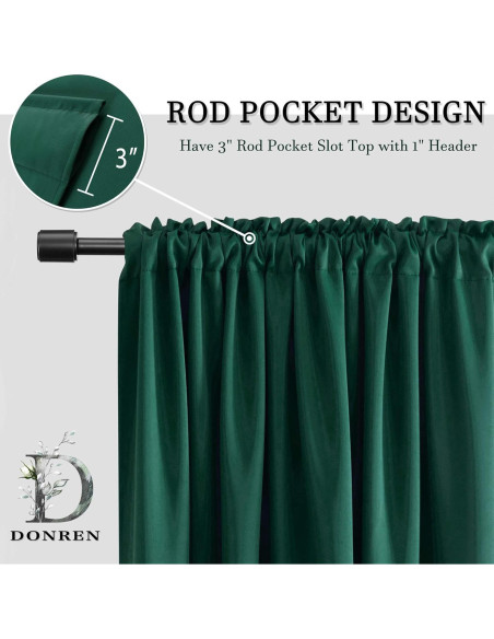 Cortinas Tiers DONREN Verde Cazador 2 Paneles Blackout 42x36cm Cortinas Tiers DONREN Verde Cazador 2 Paneles Blackout 42x36cm