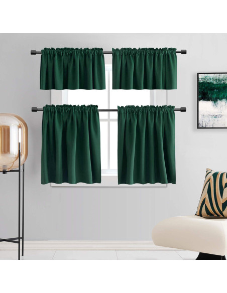 Cortinas Tiers DONREN Verde Cazador 2 Paneles Blackout 42x36cm Cortinas Tiers DONREN Verde Cazador 2 Paneles Blackout 42x36cm
