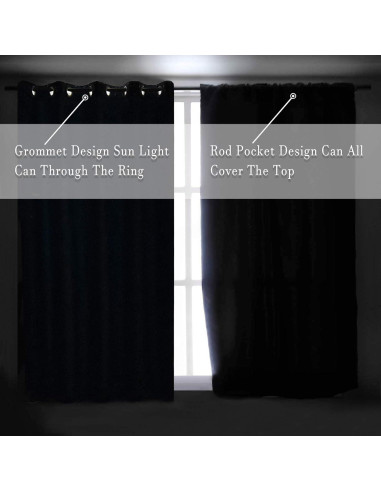 Cortinas Cortas DONREN 52x76 cm Opacas Gris Claro 2 Paneles