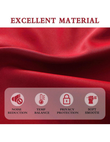 Cortinas Opacas DONREN Rojo 76 x 91 cm 2 Paneles