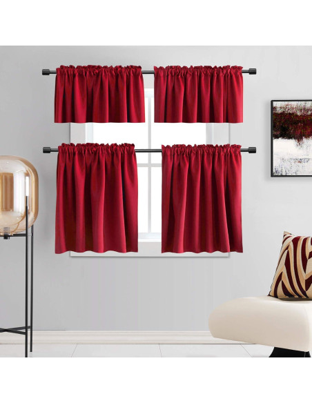 Cortinas Opacas DONREN Rojo 76 x 91 cm 2 Paneles Cortinas Opacas DONREN Rojo 76 x 91 cm 2 Paneles