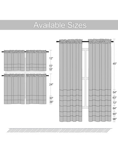Cortinas Opacas DONREN Rojo 42x24 cm para Ventanas