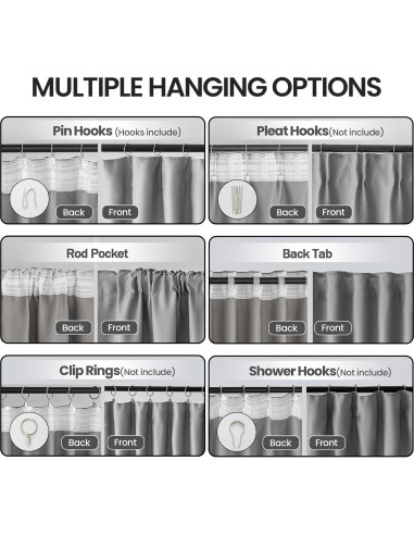 Cortina Divisoria Grichril 120x243 cm Blackout Gris