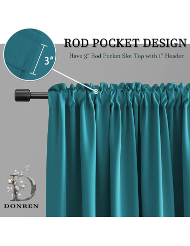 Cortinas Cortas DONREN 30x30 cm Opacas Verde Azulado 2 Pzs