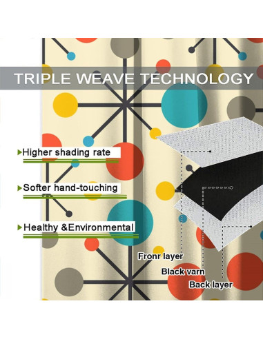 Cortinas Opacas Focusbrite 2 Paneles 107x214cm Estilo-4