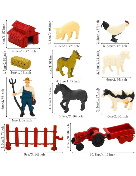 Juego de Figuras de Animales de Granja ONEST 25 Piezas Juego de Figuras de Animales de Granja ONEST 25 Piezas