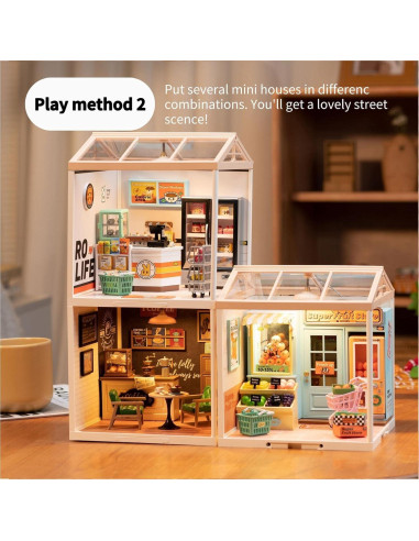 Juego de Construcción Rolife Casa Miniatura LED 108 Piezas