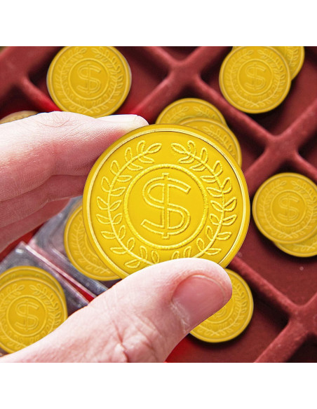 Juego de 100 Monedas de Plástico Doradas - SpinLaLa Juego de 100 Monedas de Plástico Doradas - SpinLaLa