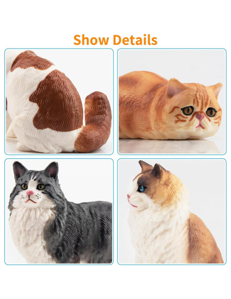 12 Figuras de Gato Realistas EYSCOTA Juguete Decorativo 12 Figuras de Gato Realistas EYSCOTA Juguete Decorativo