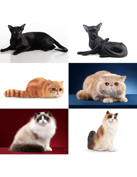 12 Figuras de Gato Realistas EYSCOTA Juguete Decorativo 12 Figuras de Gato Realistas EYSCOTA Juguete Decorativo