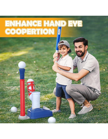 Conjunto de T-Ball EagleStone para Niños 3-5 Años con Lanzador Conjunto de T-Ball EagleStone para Niños 3-5 Años con Lanzador