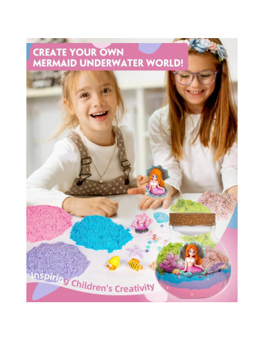Kit de Terrario de Sirena LED DIY para Niñas 4-12 Años