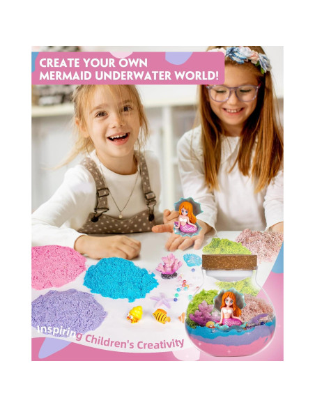 Kit de Terrario de Sirena LED DIY para Niñas 4-12 Años Kit de Terrario de Sirena LED DIY para Niñas 4-12 Años
