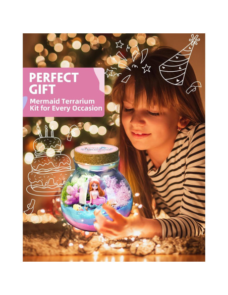 Kit de Terrario de Sirena LED DIY para Niñas 4-12 Años Kit de Terrario de Sirena LED DIY para Niñas 4-12 Años