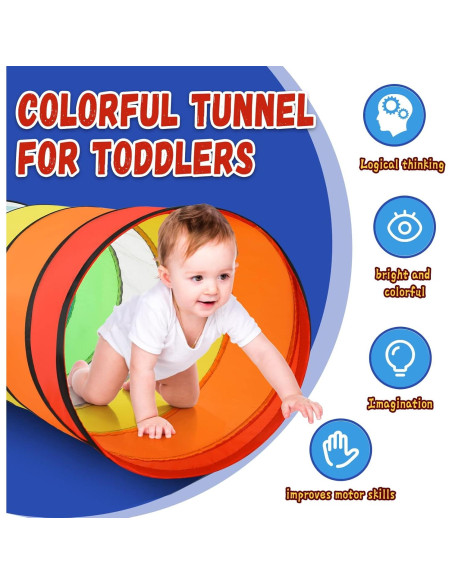 Túnel de Juego Moncoland Arcoíris 2 Piezas para Niños Túnel de Juego Moncoland Arcoíris 2 Piezas para Niños