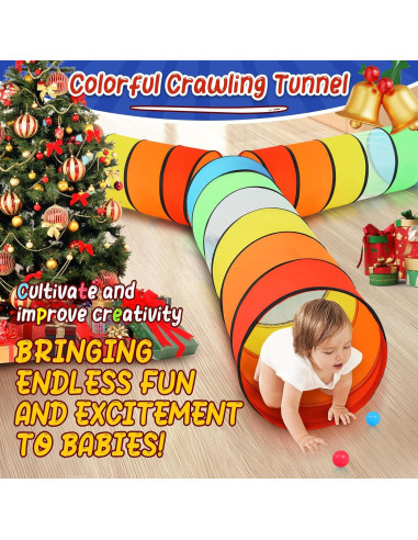 Túnel de Juego Moncoland Arcoíris 2 Piezas para Niños