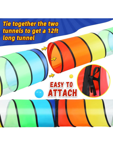 Túnel de Juego Moncoland Arcoíris 2 Piezas para Niños