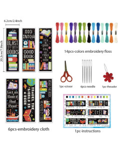 Kit de Marcadores de Punto de Cruz INFUNLY 6 Piezas Multicolor 2