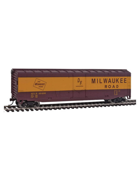 Carro de Carga Walthers Milwaukee Road HO Rojo Amarillo Carro de Carga Walthers Milwaukee Road HO Rojo Amarillo