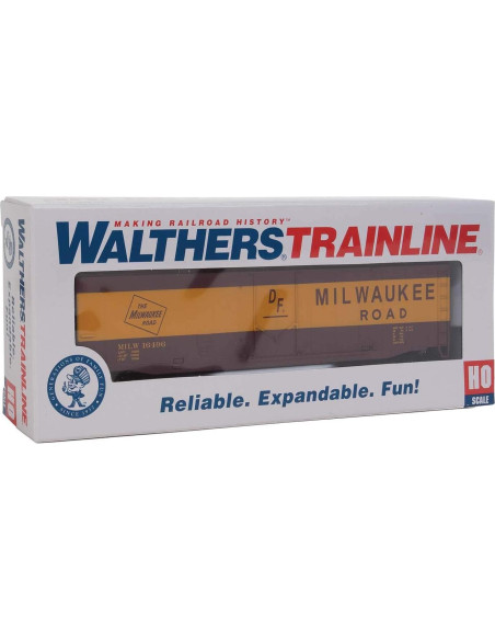 Carro de Carga Walthers Milwaukee Road HO Rojo Amarillo Carro de Carga Walthers Milwaukee Road HO Rojo Amarillo