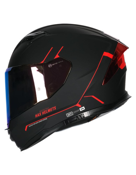 Casco HAX Force Aerodinámico Doble Visera XXL Negro Mate Casco HAX Force Aerodinámico Doble Visera XXL Negro Mate