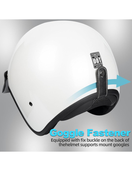 Casco Retro Abierto 3/4 Yesmotor 818 Blanco Vintage Casco Retro Abierto 3/4 Yesmotor 818 Blanco Vintage