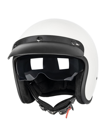 Casco Retro Abierto 3/4 Yesmotor 818 Blanco para Motocicleta Casco Retro Abierto 3/4 Yesmotor 818 Blanco para Motocicleta