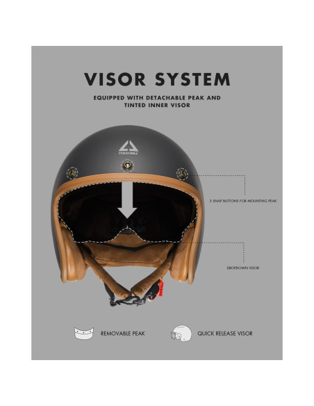Casco de Moto TRIANGLE B206 Retro Abierto para Adultos Casco de Moto TRIANGLE B206 Retro Abierto para Adultos