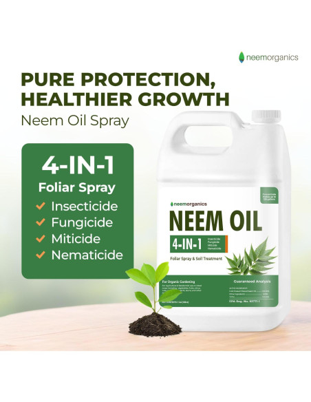 Aceite de Neem Puro Neem Organics 3.78L - Control de Plagas Aceite de Neem Puro Neem Organics 3.78L - Control de Plagas