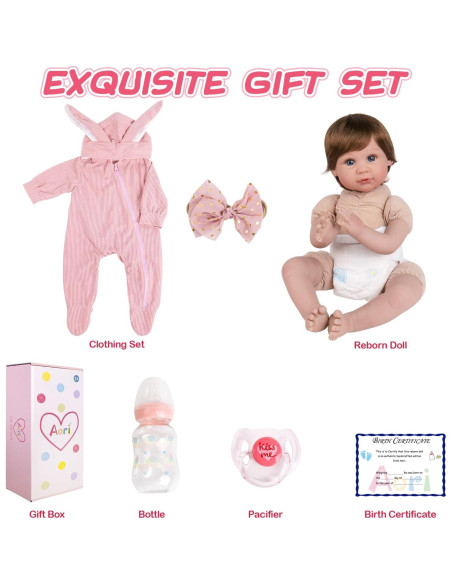 Muñeca Reborn Aori Bebé Niña 50,8 cm con Kit de Alimentación Muñeca Reborn Aori Bebé Niña 50,8 cm con Kit de Alimentación