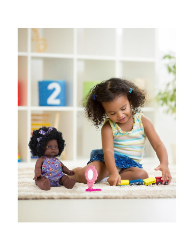 Muñeca Bebé Negra GAGAKU 30 cm con Ropa y Accesorios