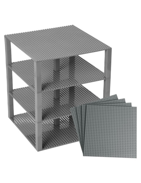 Placas Base Apilables Strictly Briks 10x10 cm Gris 4 Pzas Placas Base Apilables Strictly Briks 10x10 cm Gris 4 Pzas