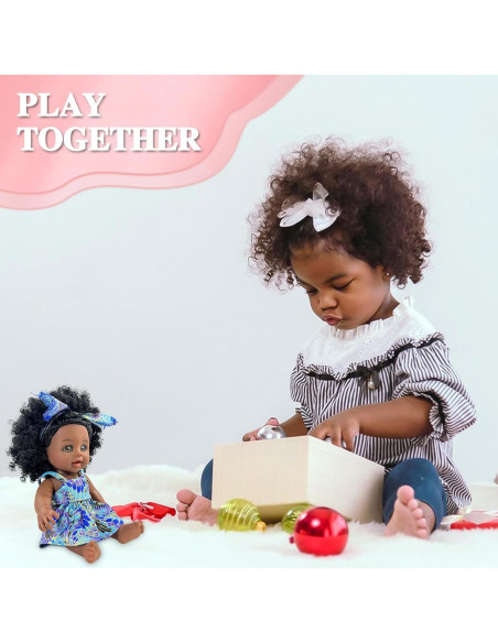 Muñeca Negra Nice2you 25.4 cm Realista para Niñas Muñeca Negra Nice2you 25.4 cm Realista para Niñas