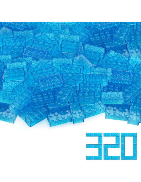 Bloques de Construcción Feleph 320 Piezas Azul Transparente Bloques de Construcción Feleph 320 Piezas Azul Transparente