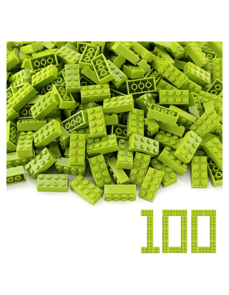 Ladrillos 2x4 Feleph 100 Piezas Verde Lima Kit Construcción Ladrillos 2x4 Feleph 100 Piezas Verde Lima Kit Construcción