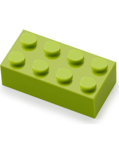Ladrillos 2x4 Feleph 100 Piezas Verde Lima Kit Construcción 2