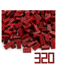 Ladrillos 2x4 Feleph 320 Piezas Rojo Oscuro Juego Creativo