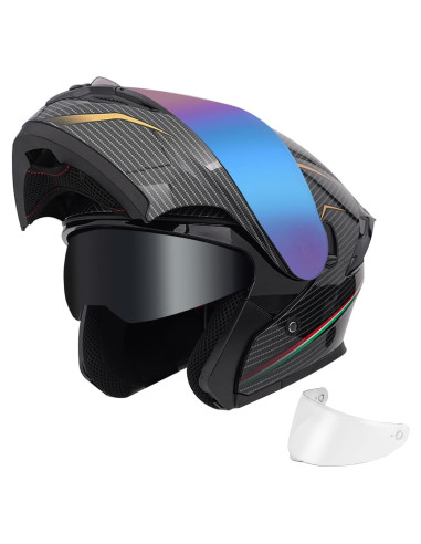Casco Modular JQF Gear FF808 Doble Visor Carbono M
