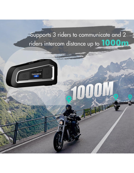 Intercomunicador Bluetooth TK-X2 para Motocicleta 1000m Intercomunicador Bluetooth TK-X2 para Motocicleta 1000m
