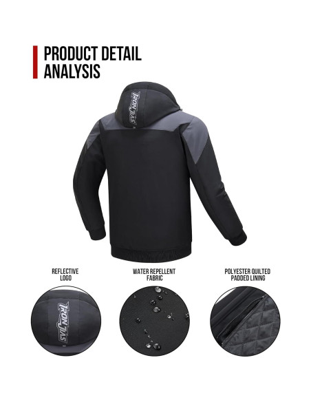 Chaqueta de Motocicleta BORLENI JK007 Invierno CE Negra Chaqueta de Motocicleta BORLENI JK007 Invierno CE Negra