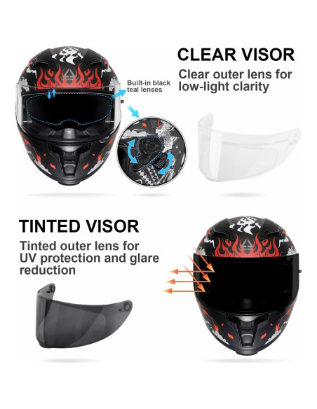 Casco Integral TRIANGLE FF351 Doble Visor Solar XL Casco Integral TRIANGLE FF351 Doble Visor Solar XL
