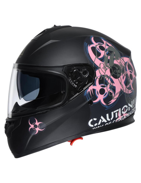 Casco Full Face Jinhua TFF17 Doble Visor Rosa X-Large Casco Full Face Jinhua TFF17 Doble Visor Rosa X-Large