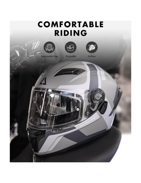 Casco Integral TRIANGLE FF351 Doble Visor Gris Mate Casco Integral TRIANGLE FF351 Doble Visor Gris Mate