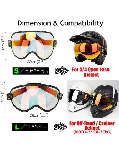 Visera Burbuja Puentemys para Casco Motocicleta Retro Visera Burbuja Puentemys para Casco Motocicleta Retro